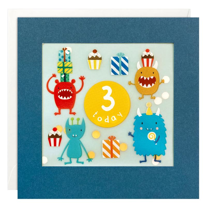 Age 3 Monsters Paper Shakies Card PP3716 main