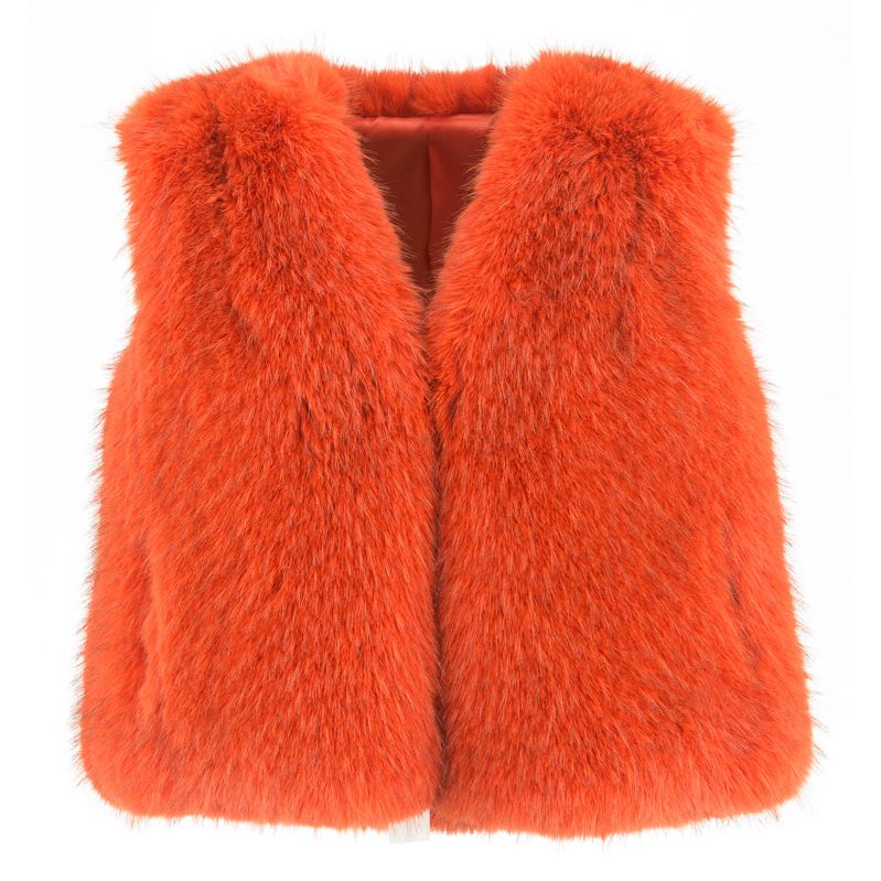 Alex Max Faux Fur Gilet Orange AMY-GE179 main