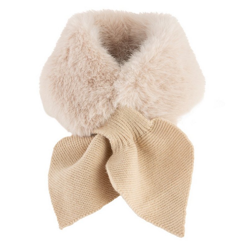 Alex Max Faux Fur Neck Warmer in Beige