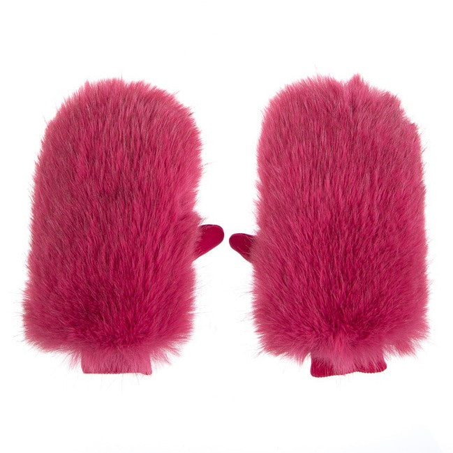 Alex Max Guanti Faux Fur Mittens Fuchsia GL2008 main