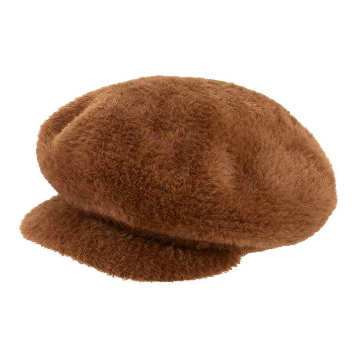 Alex Max Peaked Faux Fur Beret Coffee