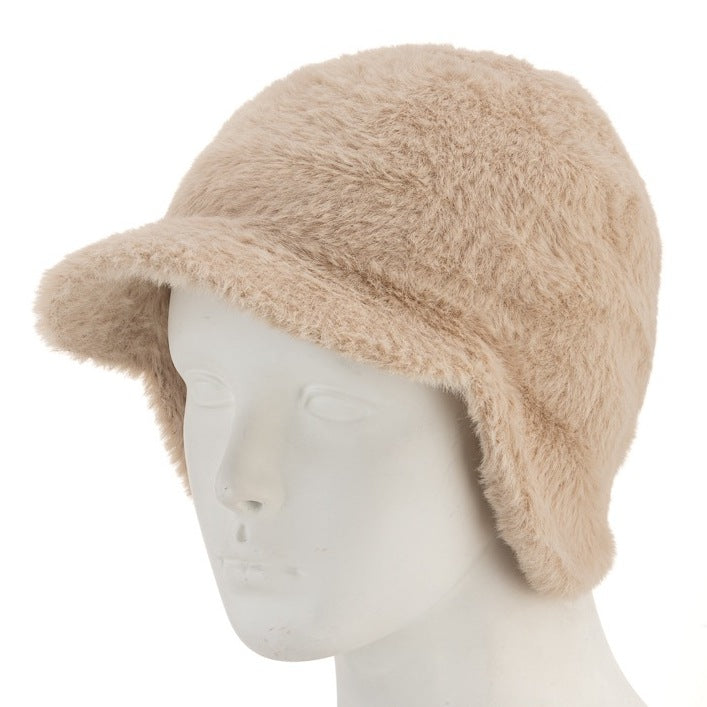 Alex Max Peaked Faux Fur Ear-warmer Hat in Beige