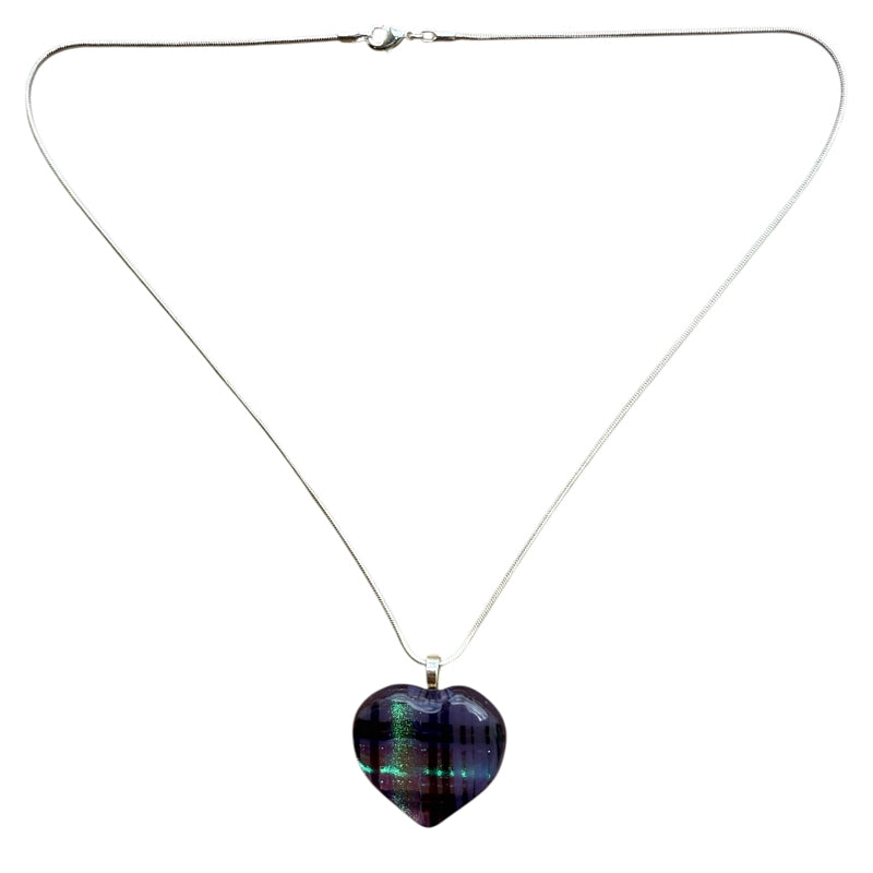 Alicia MacInnes Cara Tartan Fused Glass Baby Heart Necklace main