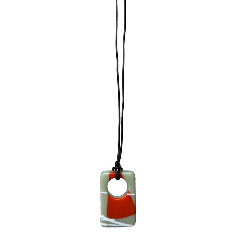 Alicia MacInnes Glass Jewellery Artichoke Burst Pendant Holey with leather cord