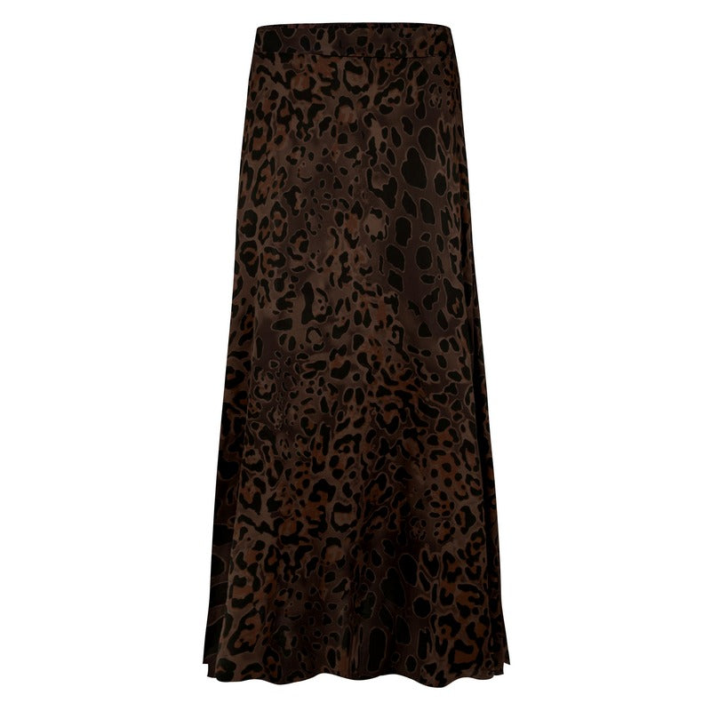 Amazing Woman Simmy Leopard Print Slip Skirt Brown