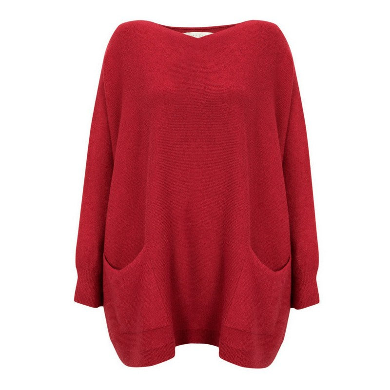 Amazing Woman Caryf X Jumper 2 Pockets Oversized Berry Red main