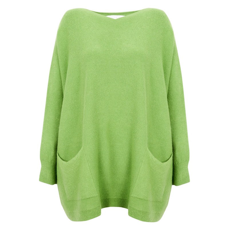 Amazing Woman Caryf X Oversized Jumper 2 Pockets in Summer Green front