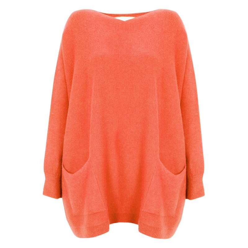 Amazing Woman Caryf X Oversized Jumper 2 Pockets in Summer Orange front