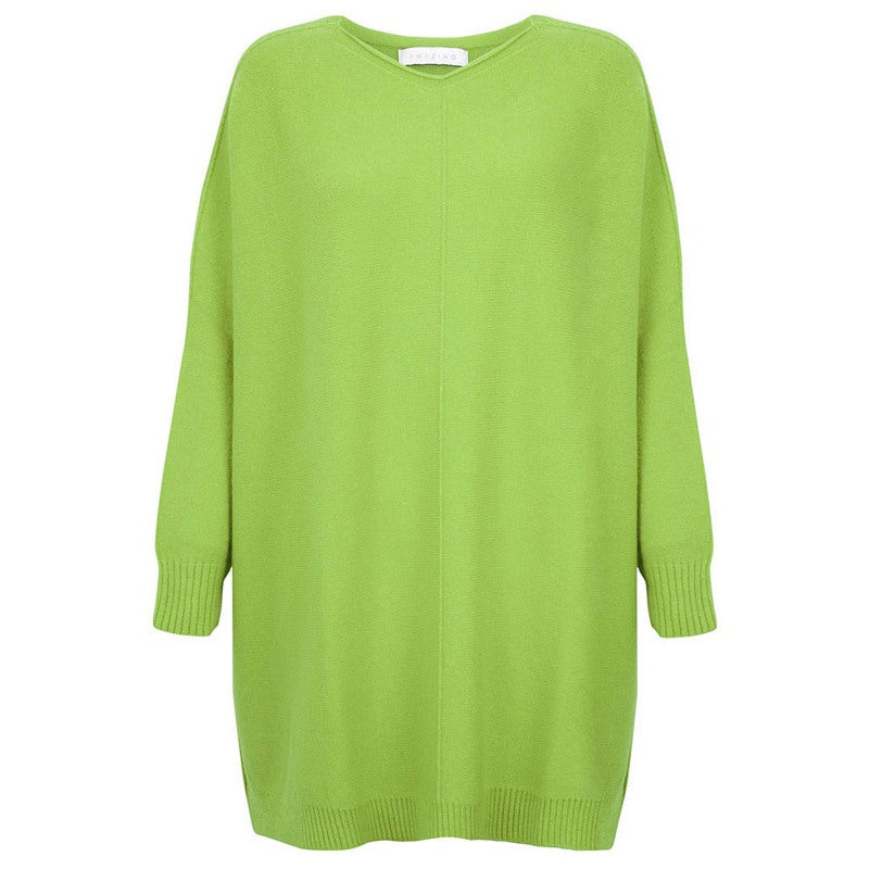 Amazing Woman Cassi X Oversized Front Seam Jumper in Summer Green