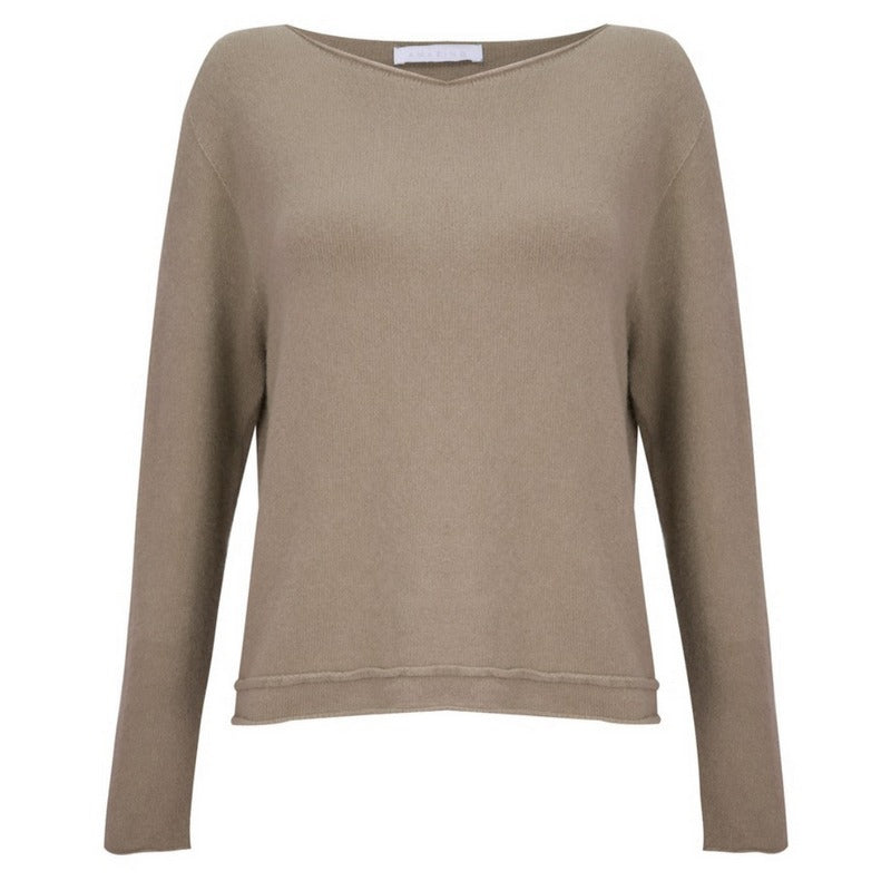 Amazing Woman Chloe Boxy Rolled Hem Jumper Smoke front