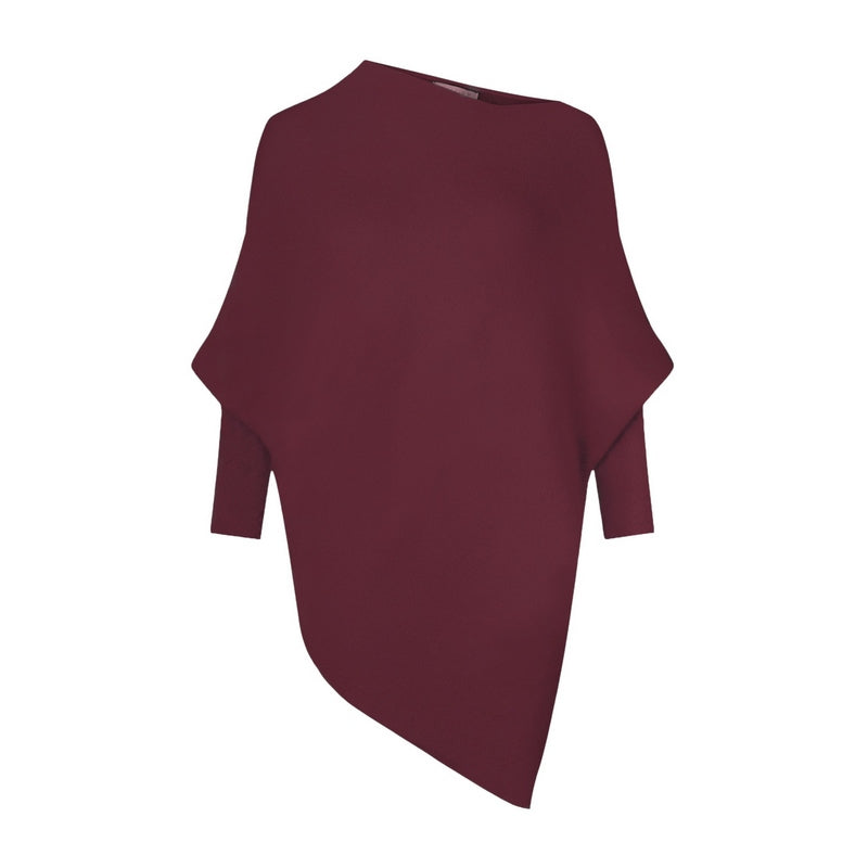 Amazing Woman Clothing Emilie Asymmetric Jumper Mulberry front