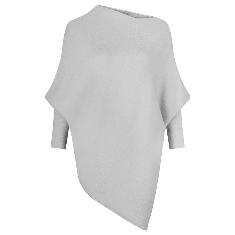Amazing Woman Clothing Emilie Asymmetric Jumper in Silver Grey EMILIE-SILVR020 front