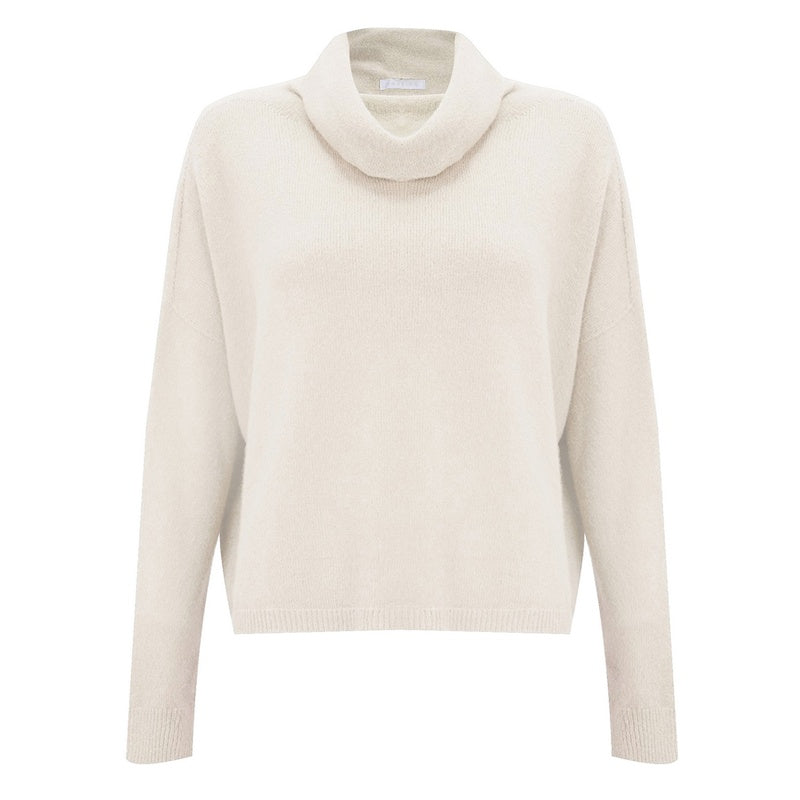 Amazing Woman Clothing Jannie Cowl Neck Boxy Jumper Ivory front