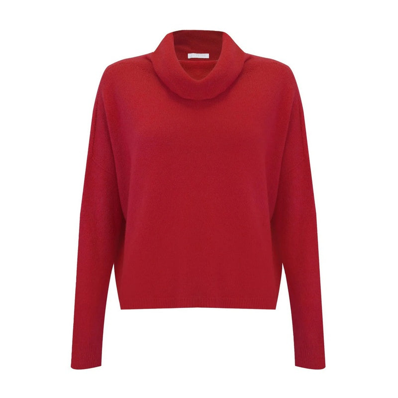 Amazing Woman Clothing Jannie Cowl Neck Boxy Jumper Rouge 179 front