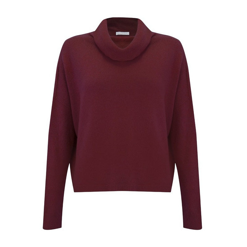 Amazing Woman Clothing Jannie Cowl Neck Boxy Jumper in Mulberry 068 front