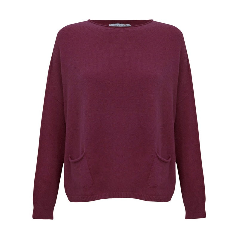 Amazing Woman Clothing Jodie Round Neck Jumper Mulberry front