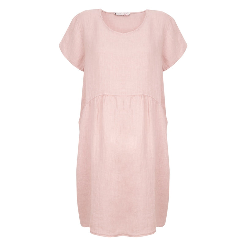 Amazing Woman Clothing Lexia Round Neck Dress Rose Pink front