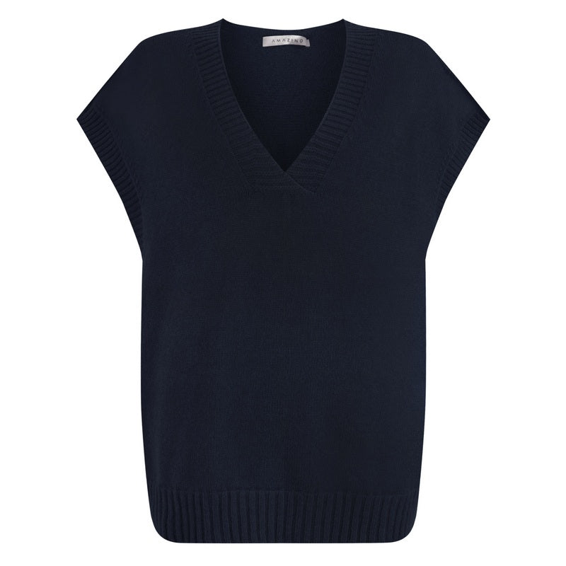 Amazing Woman Clothing Pirie Easy Fit V-Neck Tank Dark Navy front