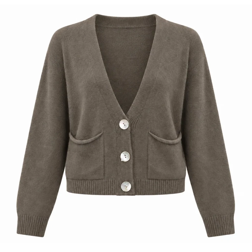 Amazing Woman Clothing Pook Crop Boxy Cardigan Slate front