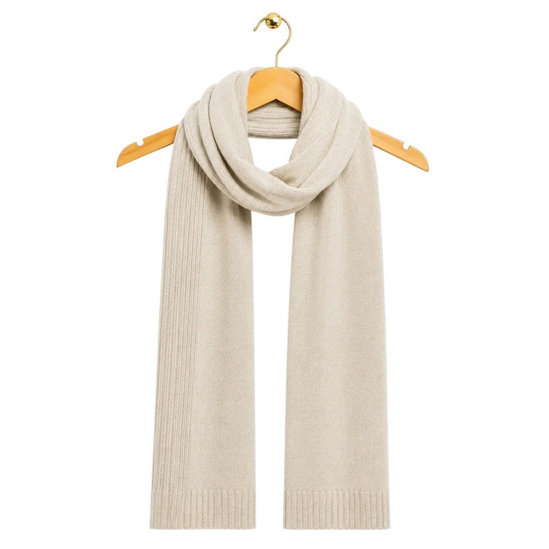 Amazing Woman Clothing Rio Ribbed Edged Scarf Beige Marl