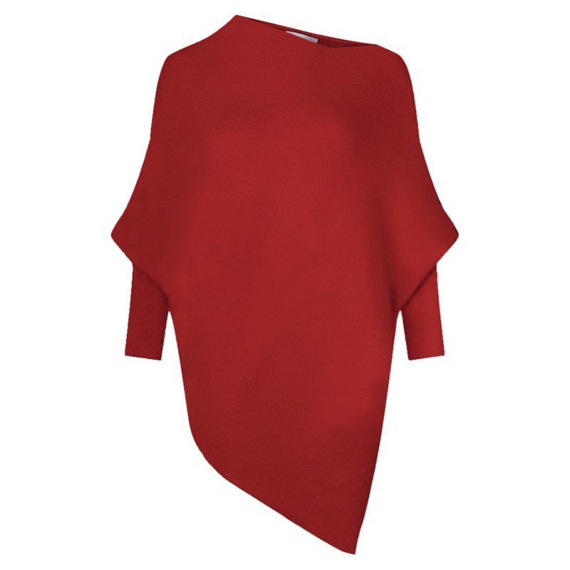 Amazing Woman Emilie Asymetric Jumper Berry Red