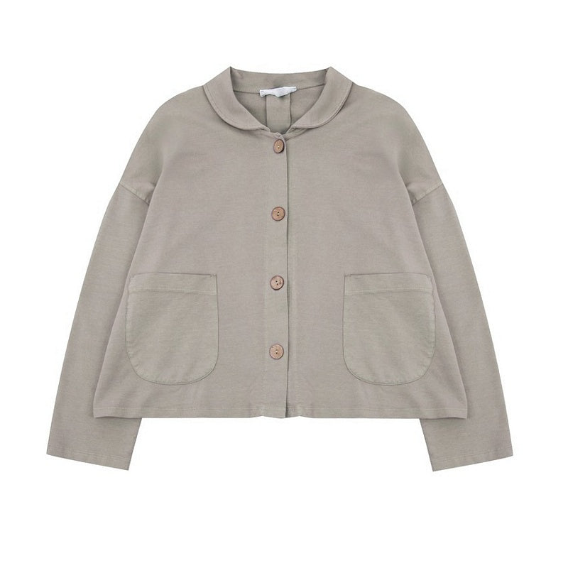 Amazing Woman Goldie Loop Back 2 Pocket Jersey Jacket Fango front