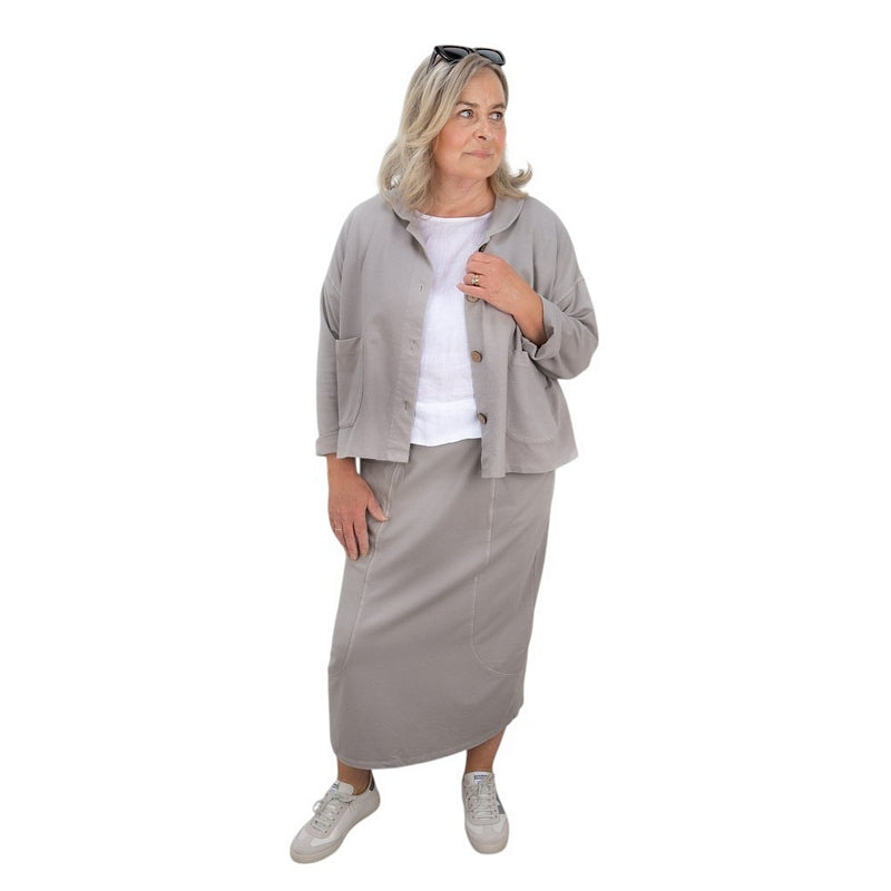 Amazing Woman Goldie Loop Back 2 Pocket Jersey Jacket Fango model