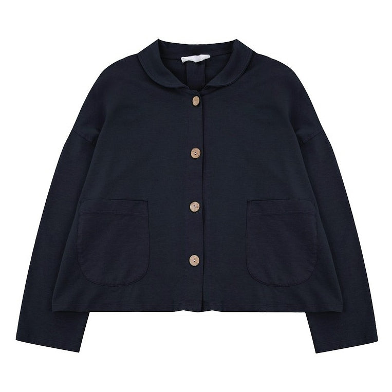Amazing Woman Goldie Loop Back 2 Pocket Jersey Jacket Navy Blue front