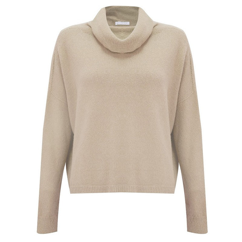 Amazing Woman Jannie Cowl Neck Boxy Jumper Beige front