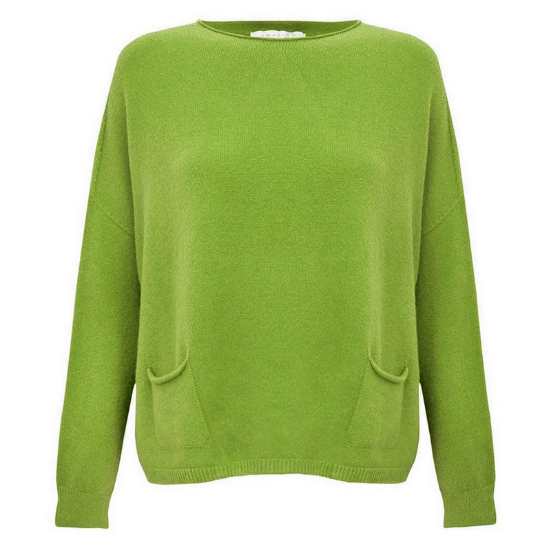 Amazing Woman Jodie Round Neck Jumper in Mojito Green front