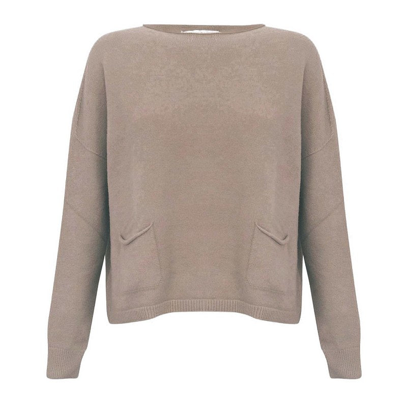 Amazing Woman Jodie Round Neck Jumper in Smoke front