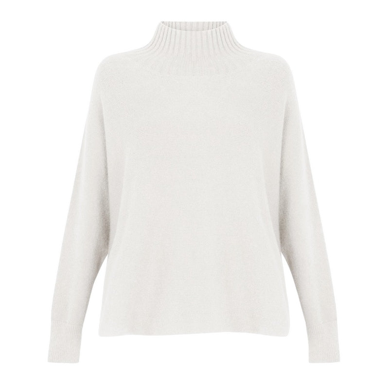 Amazing Woman Jolie Boxy High Neck Knit Cream front