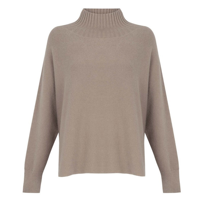 Amazing Woman Jolie Boxy High Neck Knit in Smoke