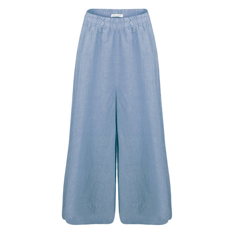 Amazing Woman Kira Linen Culottes Denim Blue front