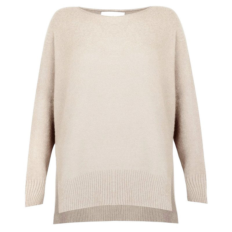 Amazing Woman Marley Round Neck Easy Fit Jumper Ivory front