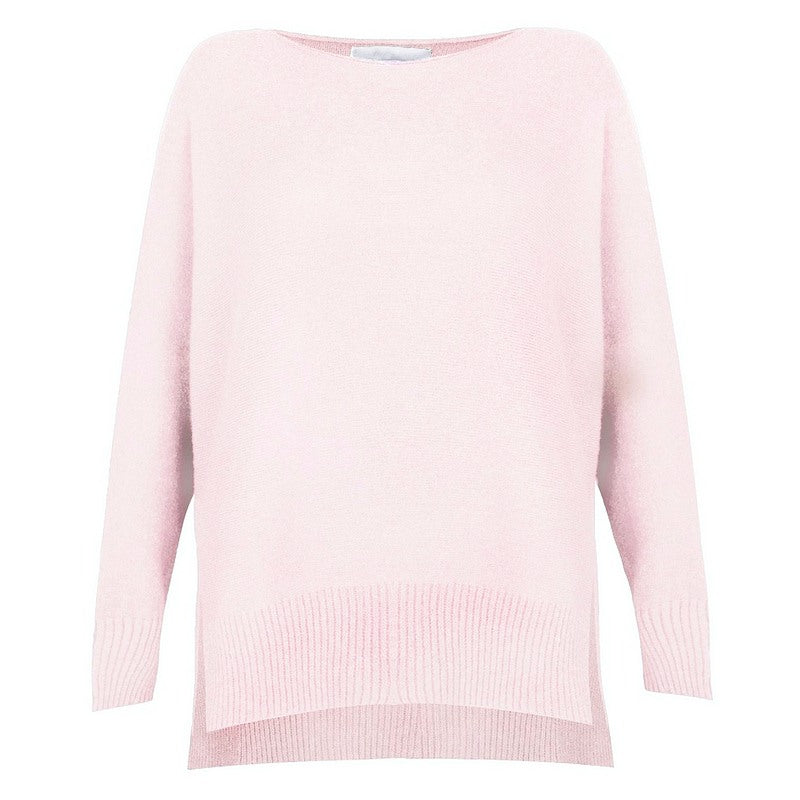 Amazing Woman Marley Round Neck Easy Fit Jumper in Pale Pink front