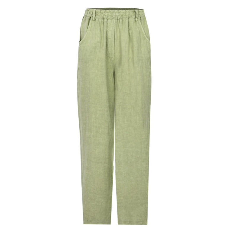 Amazing Woman Odie Tapered Linen Trousers Leek front