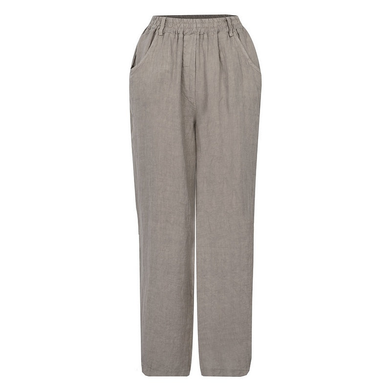Amazing Woman Odie Tapered Linen Trousers Fango front