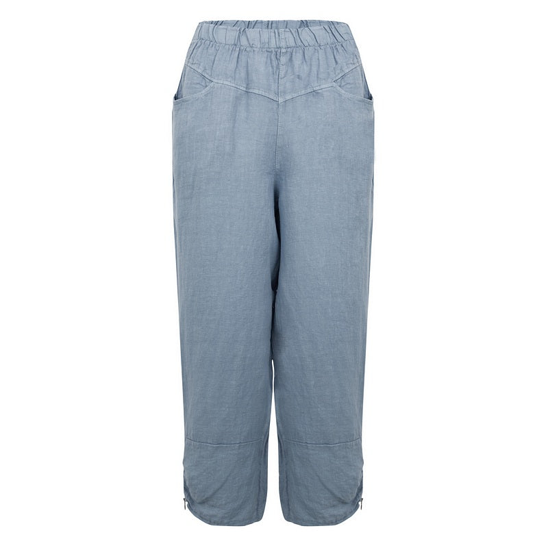 Amazing Woman Orla Linen Trouser Jeans Chiaro Denim Blue front