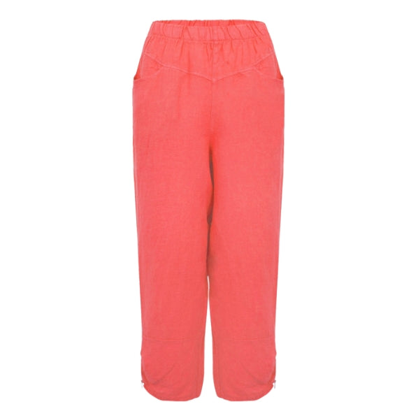 Amazing Woman Orla Cropped Linen Trousers Coral front