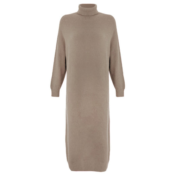 Amazing Woman Paige Polo Neck Long Dress Smoke front