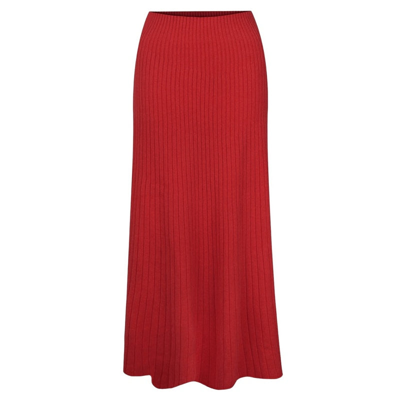 Amazing Woman Sachia Ribbed Long Skirt Berry Red front