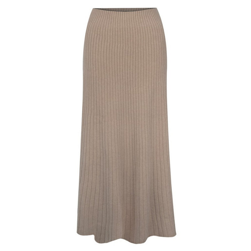 Amazing Woman Sachia Ribbed Long Skirt Smoke front