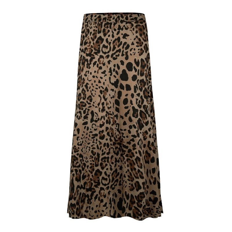 Amazing Woman Simmy Leopard Print Slip Skirt Camel front