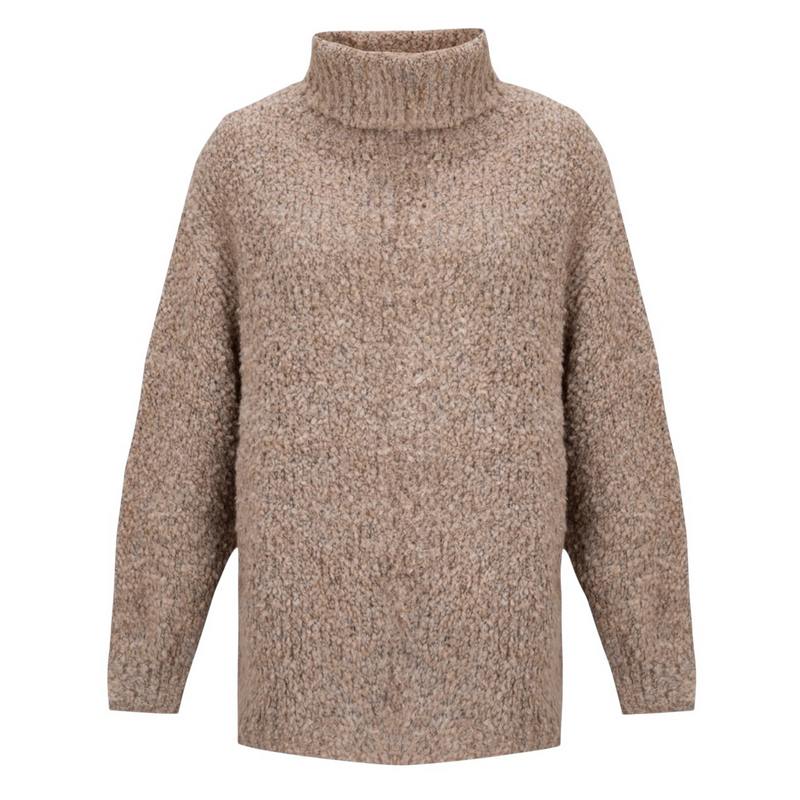 Amazing Woman Vinny Boucle Polo Neck Pullover Beige front