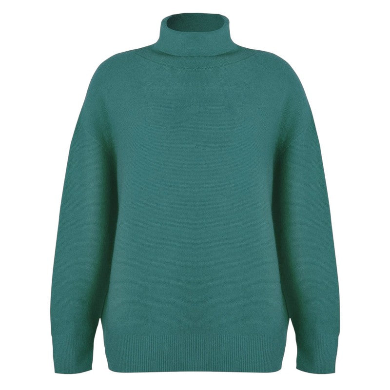 Amazing Woman Zoie Classic Polo Neck Petrol Green front