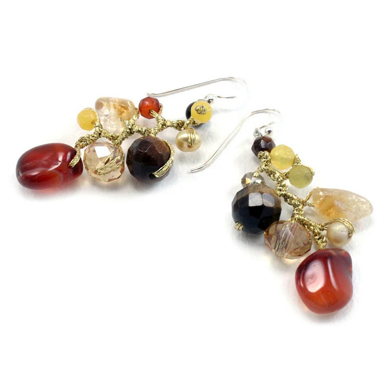 Annabella Moore Jewellery Carnelian and Agate Lithos Earrings SKE01-GL main