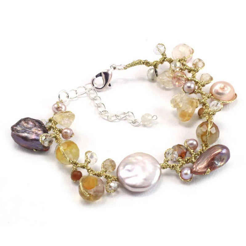 Annabella Moore Jewellery Cream Agate and Pearl Lithos Bracelet SKB01-CR main