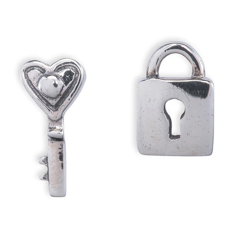 Annabella Moore Jewellery I Will Let You In Lock & Key Silver Earrings AM04-12E main