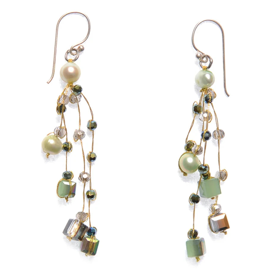 Annabella Moore Jewellery Jade and Crystals Silk and Stones Earrings SKE05-GR main